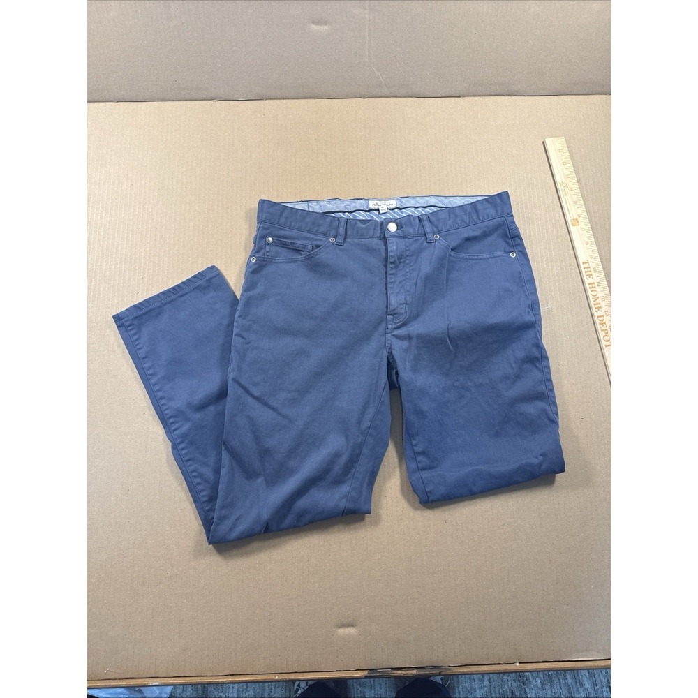 Peter Millar Pants Mens‎ 35x28 Blue Stretch Chino 5 Pocket Casual Straight Leg